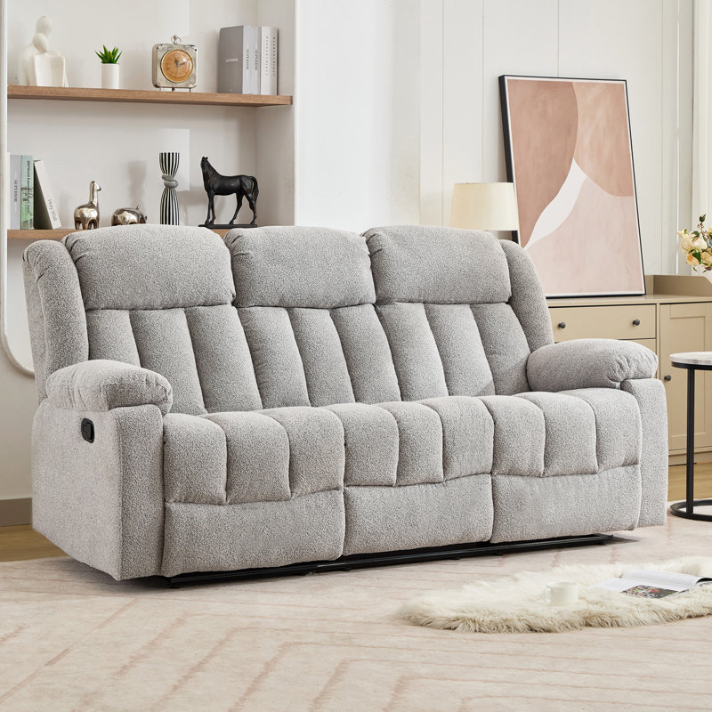 Berroa 3 Seat Recliner Sofa with Central Console, Grey