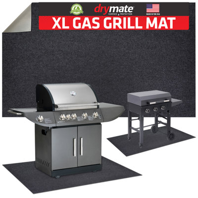 Drymate Under Grill & Griddle Mat (36"" X 59"") Absorbent, Waterproof, Easy To Clean, Reusable, Deck Protector For Outdoor Gas Grill, Bbq Floor Mat For Patio, Grease & Oil Trap Pad, Charcoal (Usa Made)