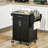 Kitchen Island On Wheels, Rolling Kitchen Cart With Stainless Steel Countertop, Drawer, Towel Rack And Spice Rack, Utility Storage Trolley-418386989