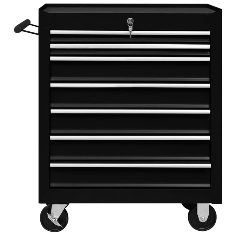 Strattenburg Tool Trolley with 7 Drawer, Black
