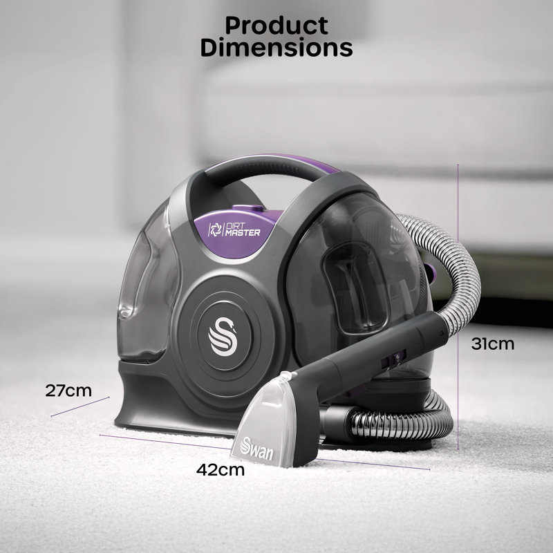 Swan Dirtmaster Spot Cleaner, Self-Cleaning Water Spray, 1.7m Hose, 5m Power Cord, 2200ml