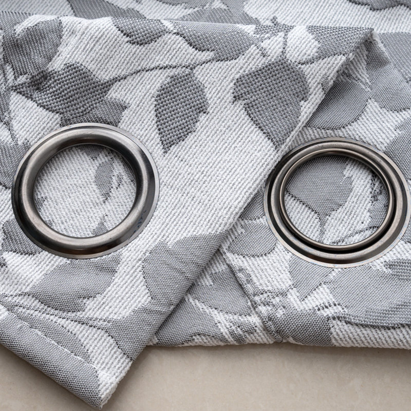 Paire de rideaux en jacquard tissé Brent, Argent argent