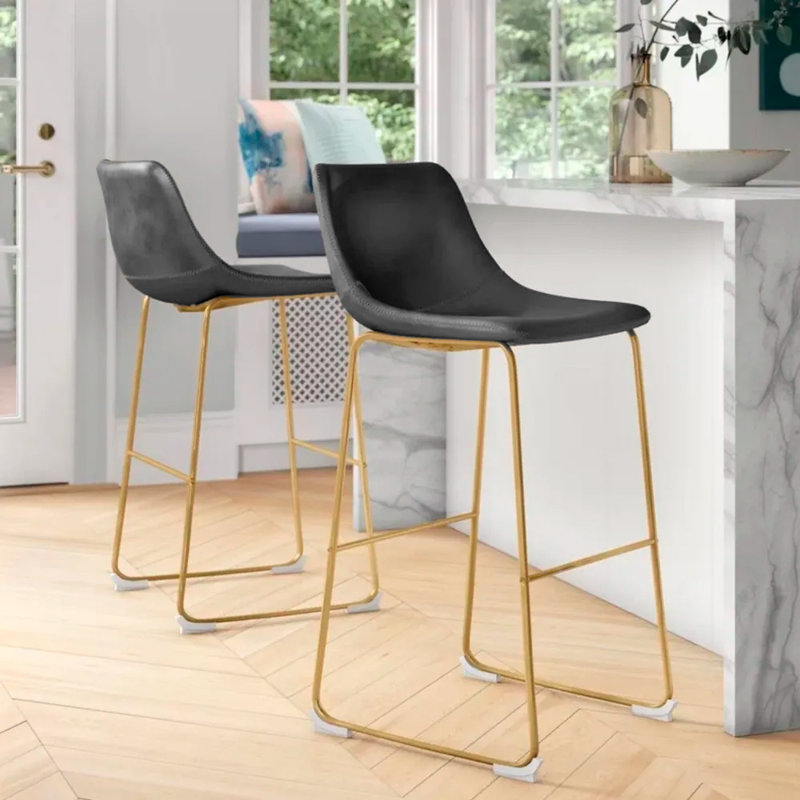 Tabouret de comptoir Aulbusson, Noir, 2