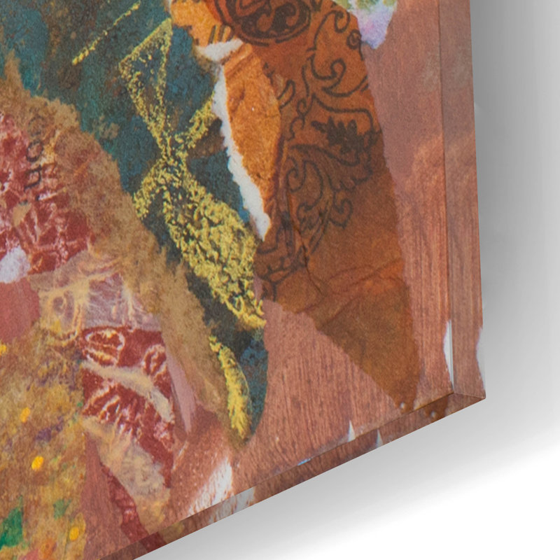 «Floral Cat» par St. Hilaire Elizabeth, art mural en acrylique, 12 po x 12 po