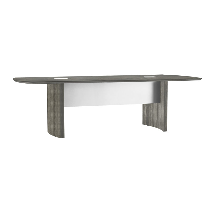 Table de réunion à bout courbé Medina, Acier gris, H 29,5 po x L 144 po x l 48 po