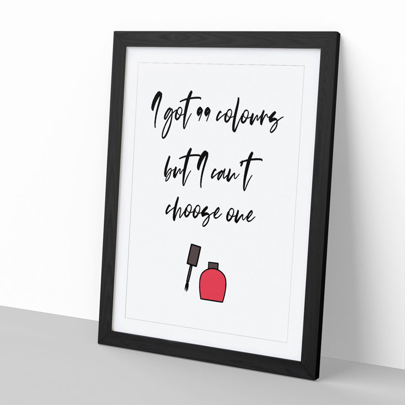 99 Colours - Picture Frame Typography, 48cm H x 36cm W x 2cm D, Black