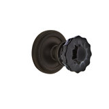 Rope Rosette with Crystal Black Door Knob