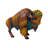 Resin Rustic Western Colorful Bison Figurine Majestic American Bison Statue with Lifelike Details for Home or Office Décor