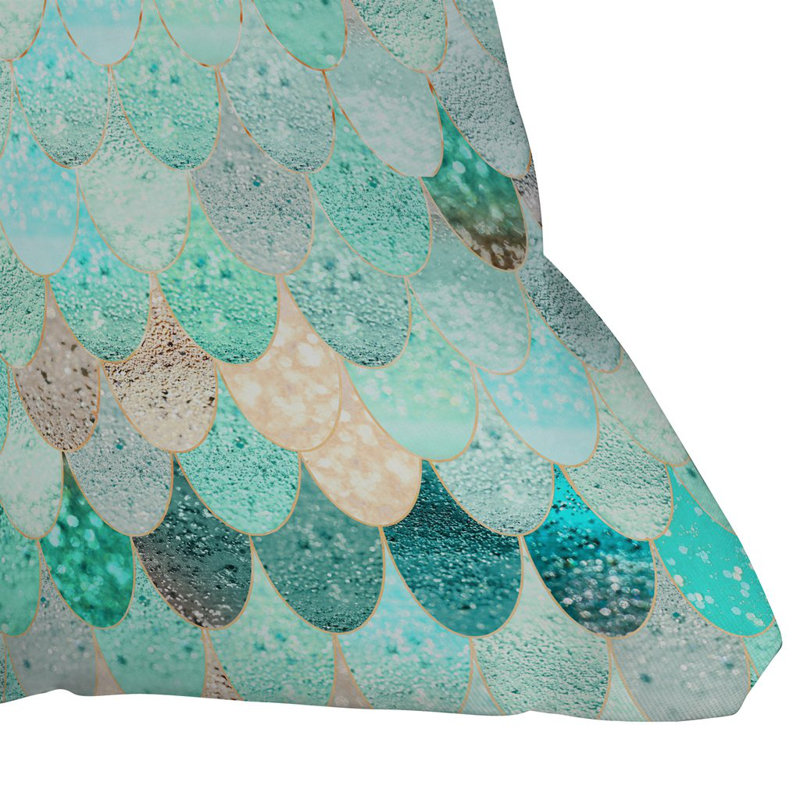Coussin intérieur / extérieur Monika Strigel Summer Mermaid, 16 po x 1 po, Menthe