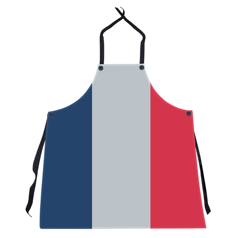 No Pattern Bib Apron, Navy Blue/Silver/Red
