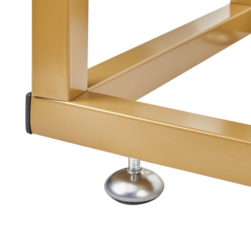 Camillie 24'' Tall C Table End Table, White Top/Gold Base