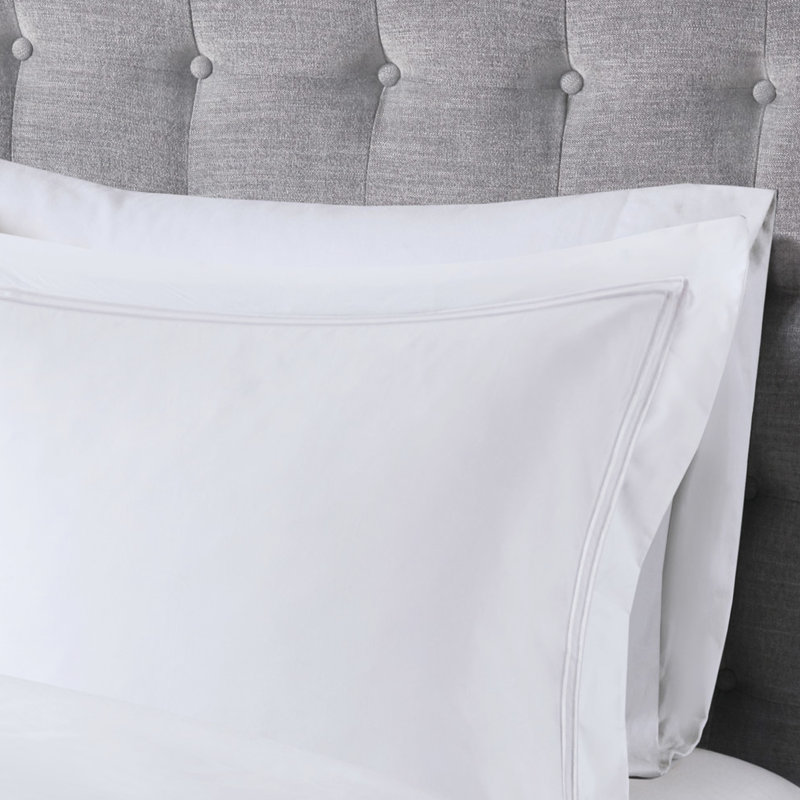 Édredon en coton 500Tc double / grand, housse de couette amovible à double rayure brodée avec fermeture à glissière et literie à densité de tissage double / grand 500 fils, édredon, insert, attaches de coin