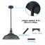 Luminaire suspendu industriel noir 15,3 po