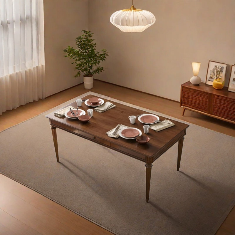 Adysson Solid Wood Base Dining Table, 35.43" W x 62.99" L