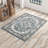 Bessi Machine Washable Oriental Blue Area Rug-1195452180