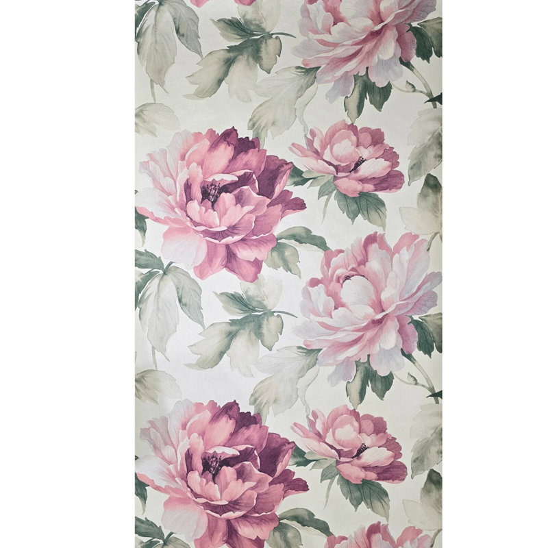 Papier peint floral fleurs de pivoine