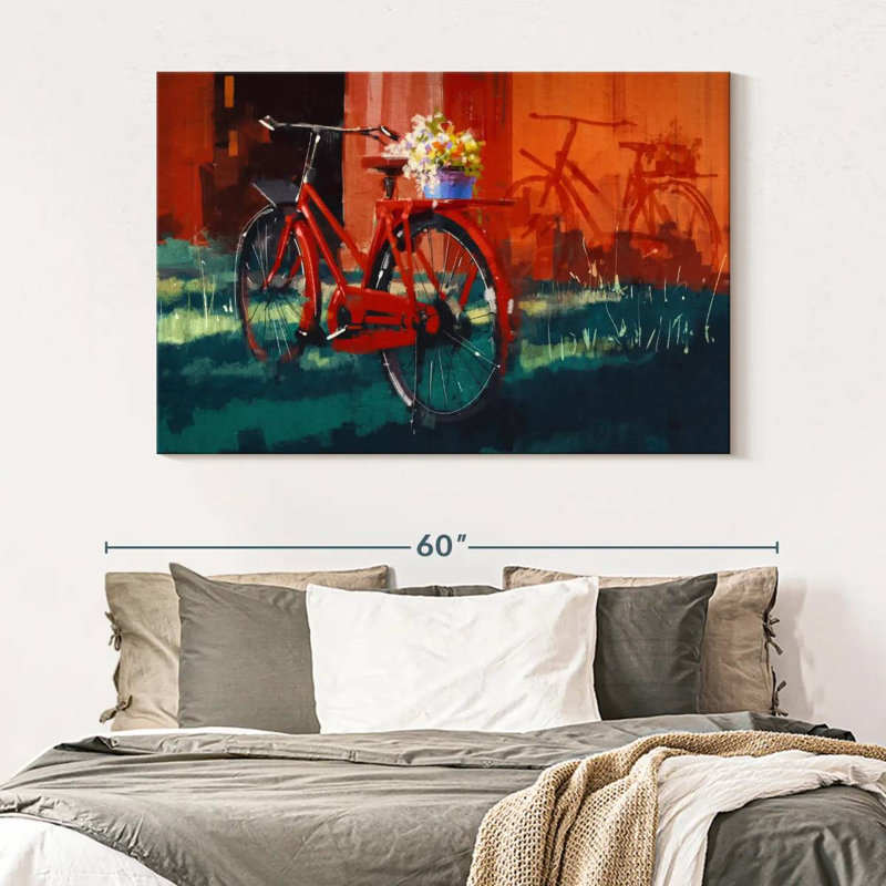 Mehar Red Bike, 34" H x 51" W