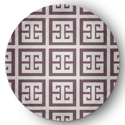 Tapis intérieur / extérieur tissé à plat géométrique mauve poussiéreux