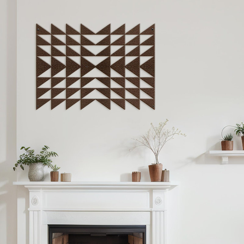 Décoration murale en métal, Bronze, H 12 po x l 18 po x P 0,05 po