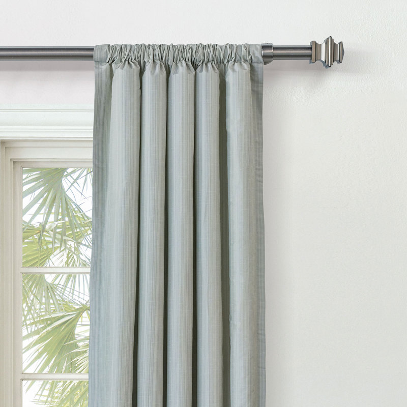Reverie Striped Curtain Panel In Sand, 96" W x 108" L, Green