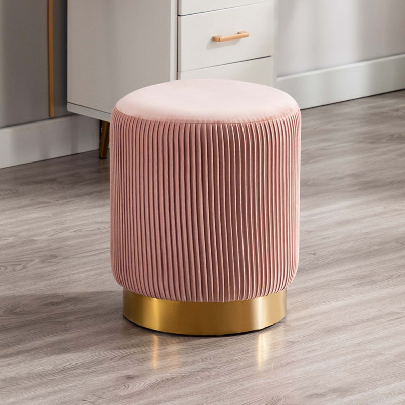 Ceilia Footstool, Salmon Pink