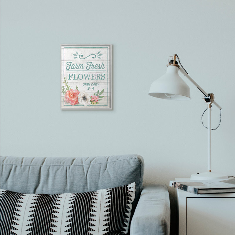 « farm freshed fleurs rustique », impression, Estampe numérique Farmhouse, H 11 po x l 14 po x P 1,5 po