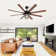 66 Inch Ceiling Fan With 6 Speed Wind 8 Blades Remote Control Reversible Dc Motor With Light
