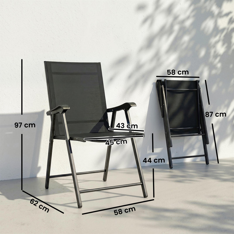 Patio Dining Armchair, Black