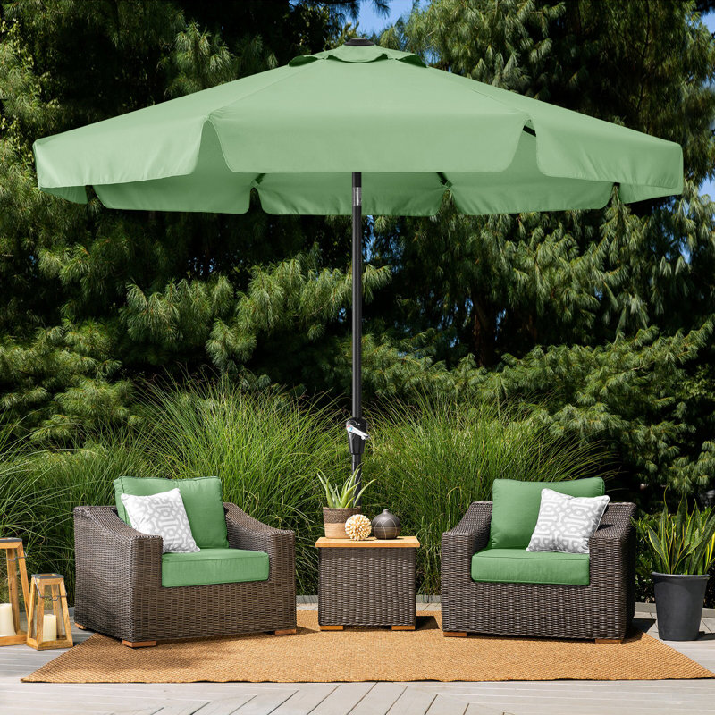 Parasol de marché 9 pi Hobert, Vert gazon, H 94,5 po x l 106 po x P 106 po