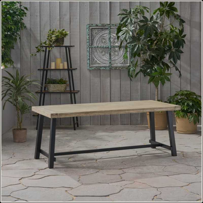 Table de salle à manger d'extérieur pour diverses occasions avec un design élégant, Noir, Gris clair