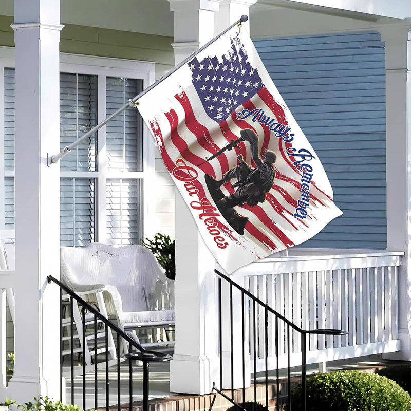 Bannière patriotique recto-verso pour la cour et le décor