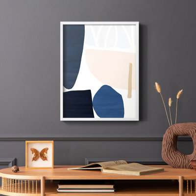 Denim et sable I, reproduction encadrée - bois massif