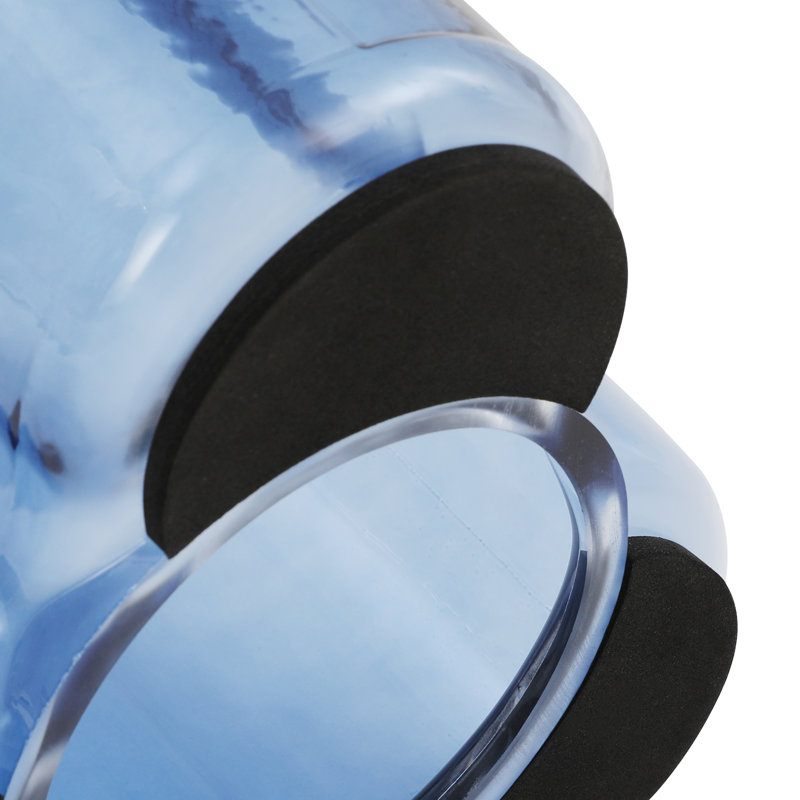 Table d'appoint ronde en verre, Bleu
