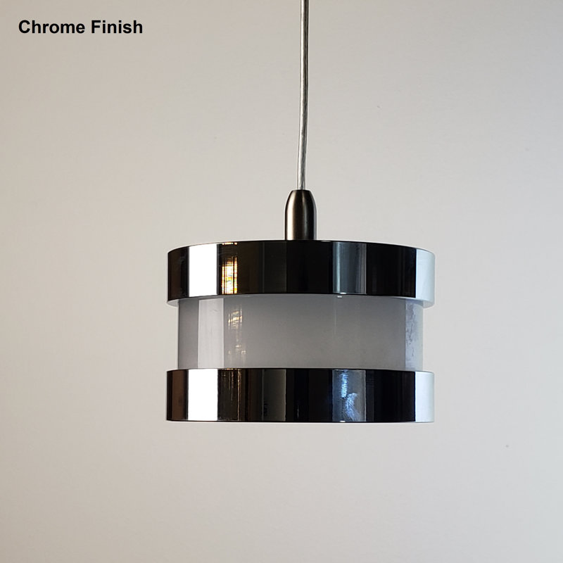 Luminaire suspendu cylindrique à DEL 5 lumières Karter, Chrome