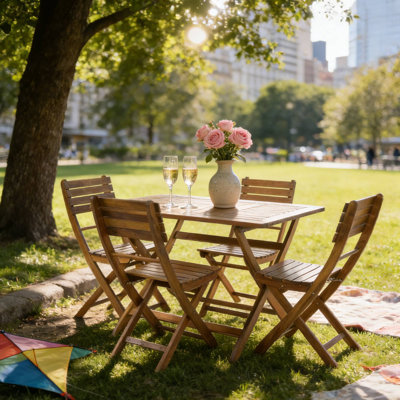 Ensemble de patio extérieur 5 pièces convenant aux heures de détente et aux rassemblements dans la cour