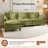 110" 3-Seater Cloud Sectional Sofa With Ottoman In Plush Coral Fleece, Modern Living Room L-Shape Sofa-1943366395-1940608716