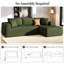 Canapé en L 96 po moderne, canapé modulaire rembourré avec coussin, canapé-lit à combinaison libre pour le salon, canapé à compression dans une boîte et sans assemblage requis-538353754-542252932