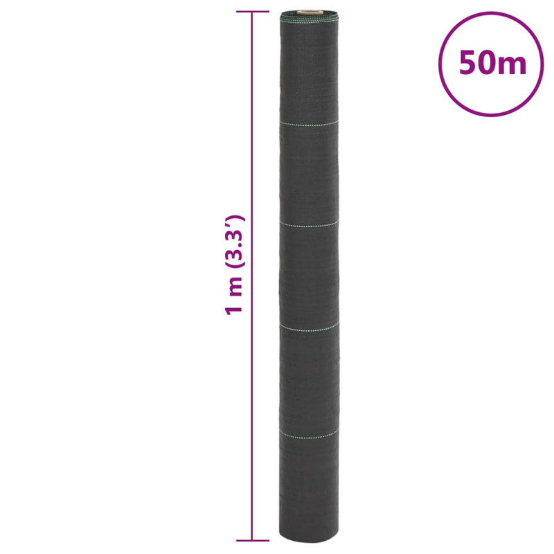  Weed Membrane Black 1X5 M PP, 5000cm W x 100cm D
