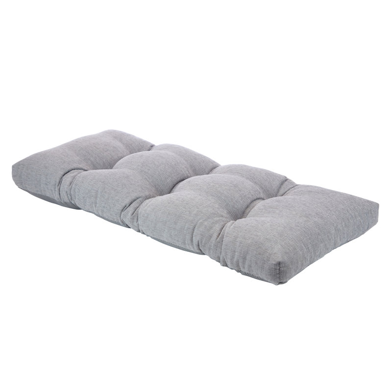 Coussin de banc en chenille antidérapant, Gris, L 33 po x P 14 po