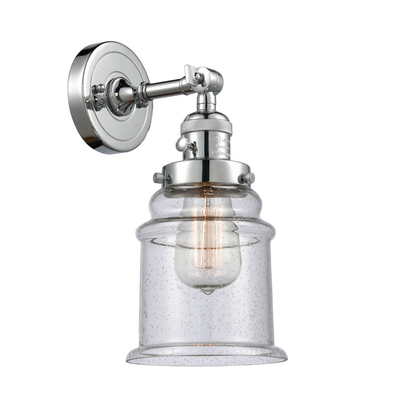 Galaviz Armed Sconce, Seedy, 60 Watt Vintage Incandescent Bulb, Polished Chrome