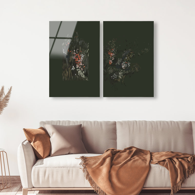Dancing Petals Set High-Gloss Frameless Acrylic Glass Wall Art Abstract Print by Oliver Gal, Ready to Hang, 10 x 15