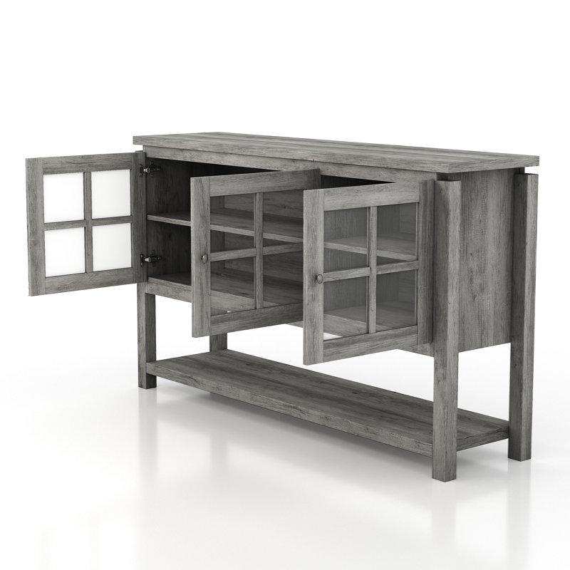 Turcotte 59" Wide Buffet Table, Vintage Gray Oak