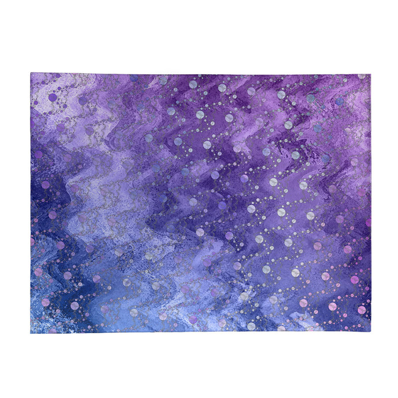 Chenille Polka Dots Indoor Rug, Rectangle 4' x 6'