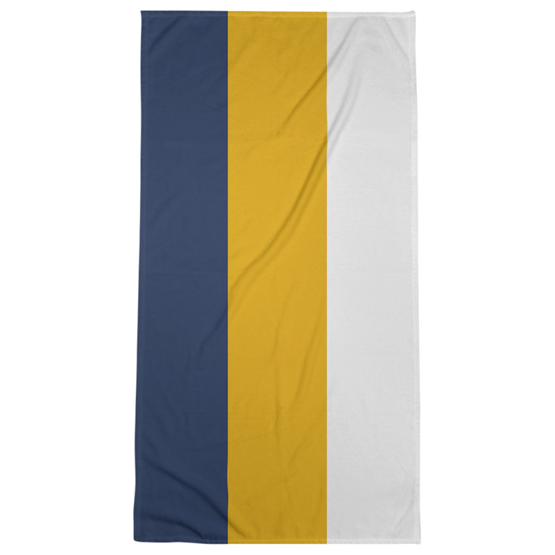 Nashville Lightweight Bath Towel, Polyester/Cotton, Navy Blue/Gold/White