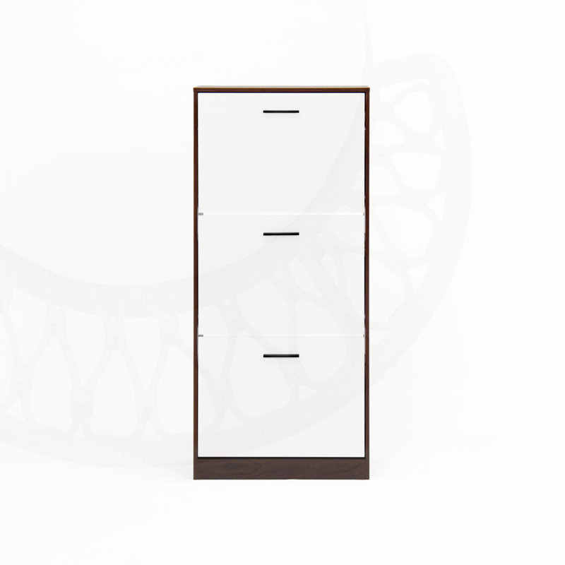 Modern Entryway Shoe Cabinet with 3 Flip Doors, Large Capacity and Space-Saving Design, Ideal for Narrow Spaces and Home Organization.