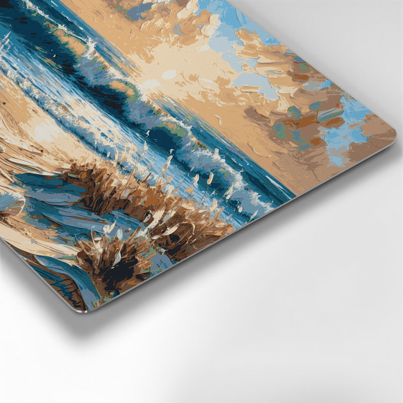 Coastal Sunny Beach, art mural en métal brun, H 11 po x l 14 po