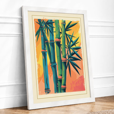 Three Bamboo Stalks Botanical - Framed Print