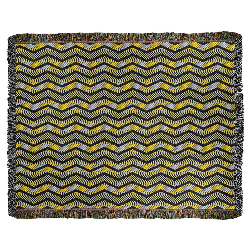 Couverture en coton tissé Rhonda Cheval, l 52 po x L 37 po, Black /Yellow
