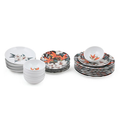 Porcelain China Dinnerware Set 24 Piece - Service for 6