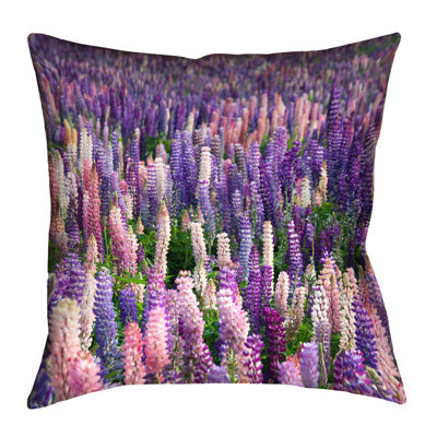 Coussin blanc à imprimé double face lavande Kassey Downard